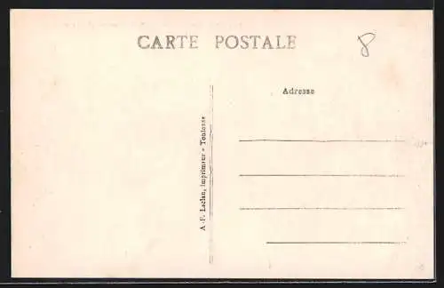 AK Mougins, Place Commandant-Lamy avec fontaine et café