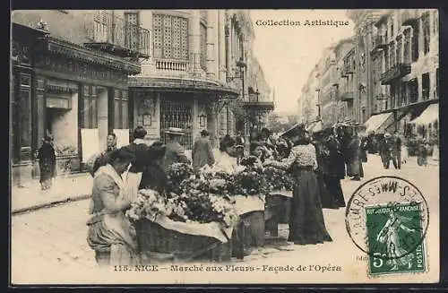 AK Nice, Marché aux Fleurs, Facade de l`Opéra