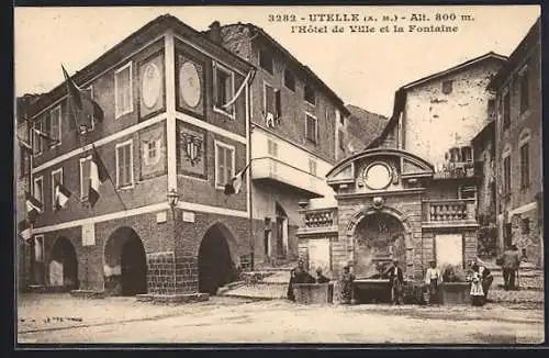 AK Utelle, l`Hôtel de Ville et la Fontaine