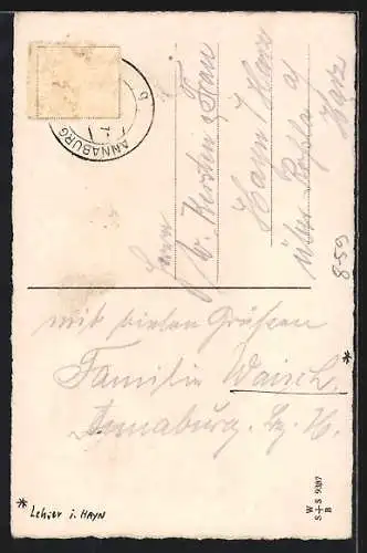 AK Nachtwächter mit Laterne und Horn, Neujahrsgruss