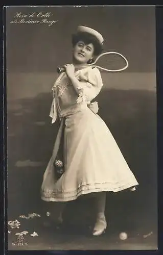 AK Berlin, Rosa de Orth als Berliner Range beim Tennis