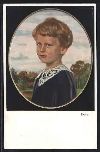 Künstler-AK sign. Prof. Kraus: Heinz in einer Parklandschaft