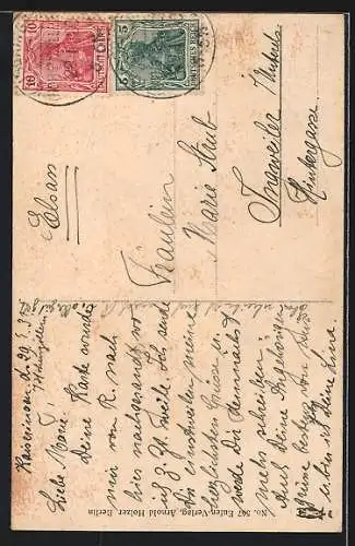 Künstler-AK sign. Alfred Schwarz: Ruth mit blonden Haaren
