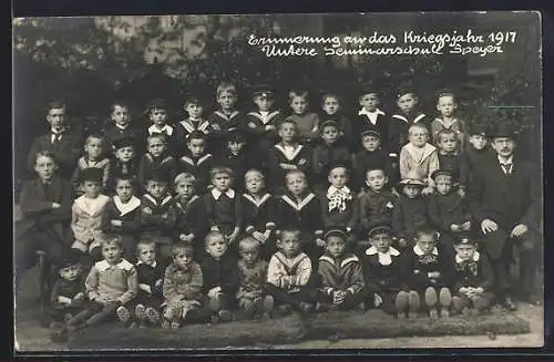 Foto-AK Speyer, Kriegsjahr 1917, Untere Seminarschule