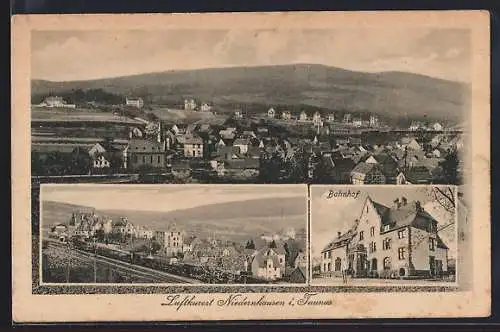 AK Niedernhausen i. Taunus, Teilansicht, Bahnhof, Ortspartie