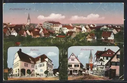 AK Vaihingen a. F., Teilansicht, Rathaus, Kirchstrasse