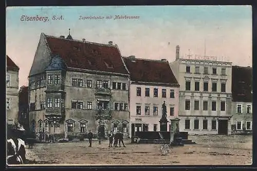 AK Eisenberg /S.-A., Superintentur mit Marktbrunnen
