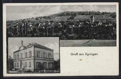 AK Egringen, Ortsansicht, Rathaus