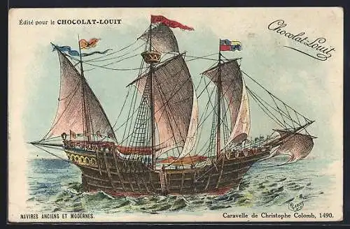 AK Reklame für Chocolat Louit, Caravelle de Christophe Colomb