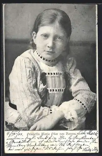 AK Prinzessin Maria Pilar von Bayern
