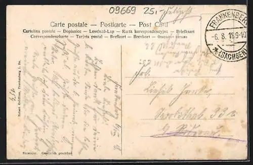 AK Frankenberg / Sachsen, Humboldstrasse, Postamt und Bürgerschule