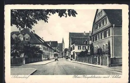 AK Schorndorf / Württ., Obere Hauptstrasse mit Schloss