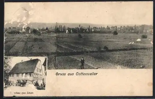 AK Cottenweiler, Gasthaus zum Löwen, Ortspartie