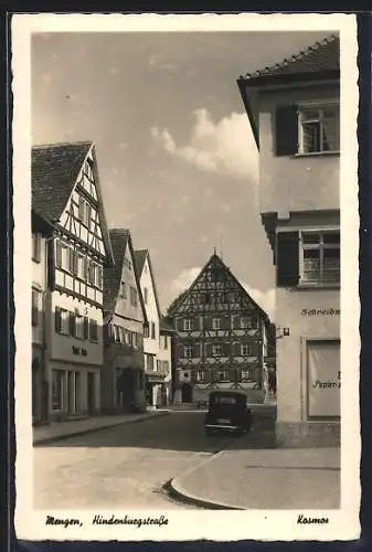 AK Mengen / Württ., Partie in der Hindenburgstrasse