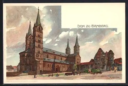 Künstler-AK Karl Mutter: Bamberg, Partie am Dom