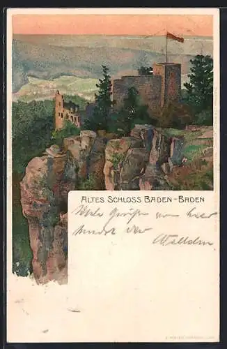 Künstler-AK Karl Mutter: Baden-Baden, Altes Schloss