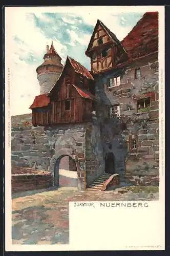 Künstler-AK Karl Mutter: Nürnberg, Burgthor