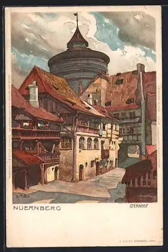 Künstler-AK Karl Mutter: Nürnberg, Blick in den Sternhof