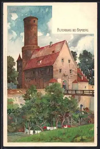 Künstler-AK K. Mutter: Bamberg, Blick auf die Altenburg