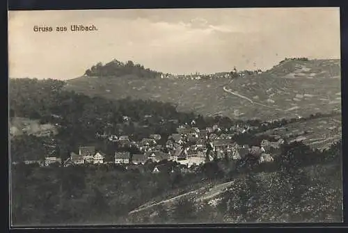 AK Uhlbach / Rotenberg, Gesamtansicht mit Hügeln