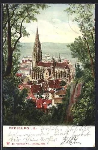 AK Freiburg / Breisgau, Blick zum Münster