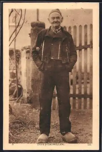 AK Type d`Engwiller, Mann in Elsass-Lothringischer Tracht