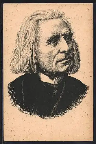 AK Porträt Komponist Frantisek Liszt