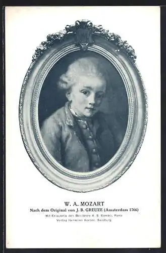 AK Komponist W. A. Mozart als Bube im Portrait