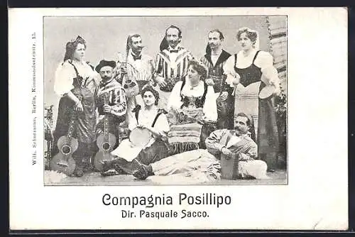 AK Compagnia Posillipo Pasquale Sacco, Gruppenbild mit Instrumenten
