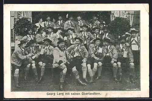 AK Georg Lang mit seinen Oberlandlern, Gruppenbild