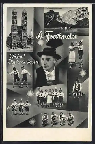 AK Oberlandler-Kapelle A. Forstmeier, Gruppenbilder, Portrait, Frauenkirche