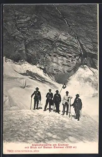 AK Gletscherpartie am Eismeer mit Blick auf Station Eismeer