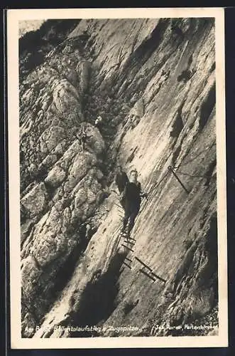 AK Zugspitze, Bergsteiger am Höllentalaufstieg