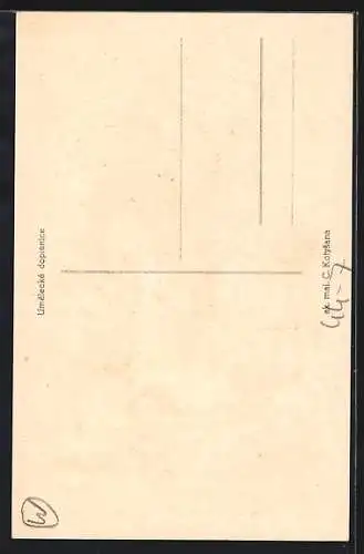 AK Weihnachten, Veselé Vánoce, einem Mädchen fällt der Weihnachtsbaum um, Junge mit Puppe steht daneben