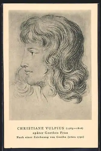 AK Goethes Frau Christiane Vulpius im Porträt