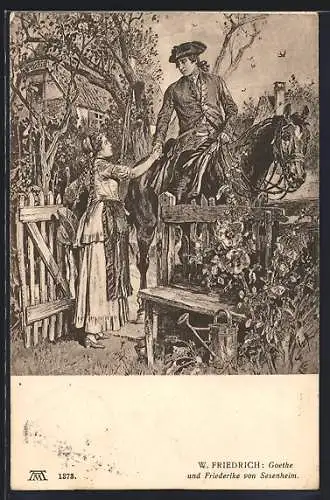 Künstler-AK Goethe und Friederike von Sesenheim