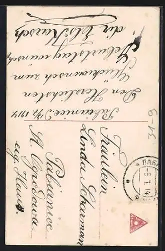 AK Frau sitzt mit Laute am Meer