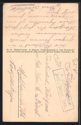 AK Porträt Paul von Hindenburg mit Paradehelm & Lied v. Heinrich Kühnlein