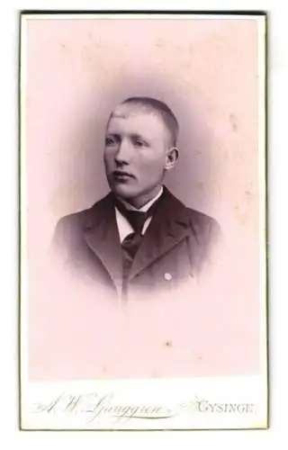 Fotografie A.W. Ljunggren, Gysinge, Porträt eines jungen Mannes