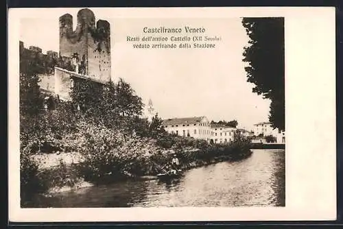 AK Castelfranco Veneto, Resti dell`antico Castello veduto arrivando dalla Stazione