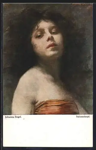 Künstler-AK sign. Johanna Engel: Salomekopf, Portrait einer Frau