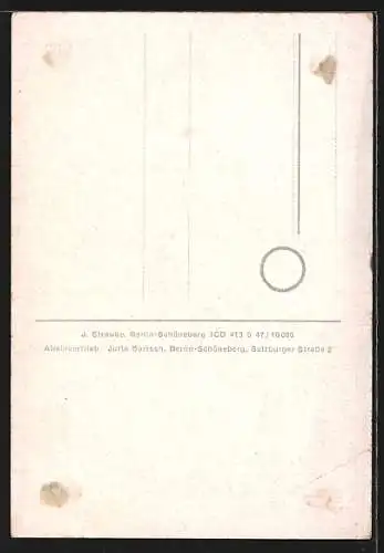 Künstler-AK sign. Jutta Bartsch: Frau in Sommerkleid mit Liedtext