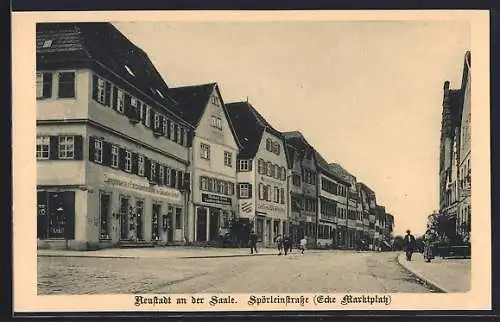 AK Neustadt / Saale, Spörleinstrasse Ecke Marktplatz