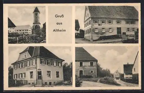 AK Altheim / Ulm, Gasthaus, Handlung Karl Mangold, Strassenpartie