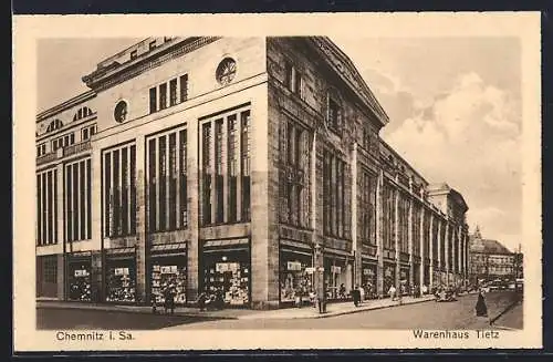 AK Chemnitz, Warenhaus Tietz, Strassenfront