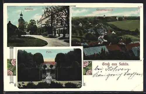 AK Sahlis, Schloss, Park, Gesamtansicht