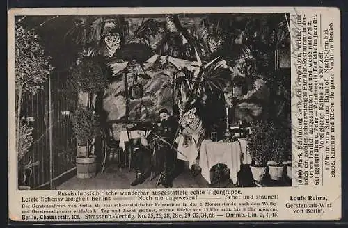 AK Berlin, Restaurant zum Gersten-Saft v. L. Rehra, Chaussestrasse 101, Innenansicht