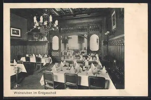 AK Berlin, Weingrosshandlung / Gasthaus Gebr. Cramer u. L. Mitscher, Französische Strasse 18, Innenansicht Weinstuben