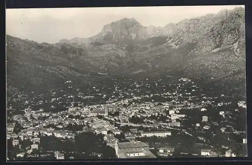 AK Sóller /Mallorca, Totalansicht mit Bergpanorama aus der Vogelschau