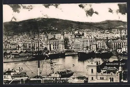 AK Barcelona, Catedral, Correos y Via Layetana